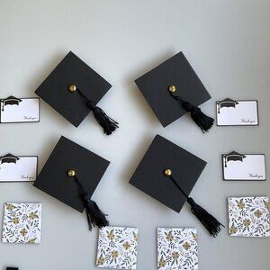 GRADUATION CAP GIFT BOXES, DIY MONEY, CENTERPEICES, JEWERY, SET 4